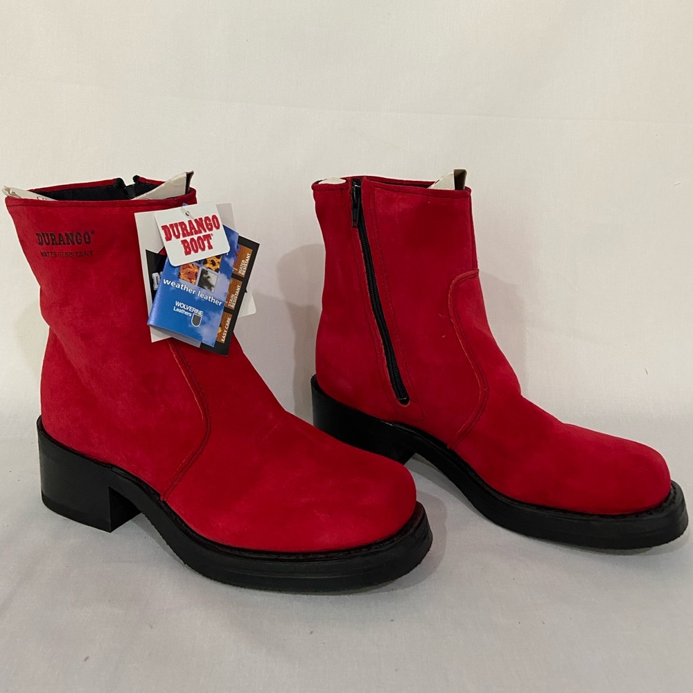 Durango Women’s Red Suede Zip Platform Boots - Size 6